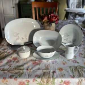 🦃🎁🐰NORITAKE “ROSAY” 6216 7 PC CHINA SET 🌹